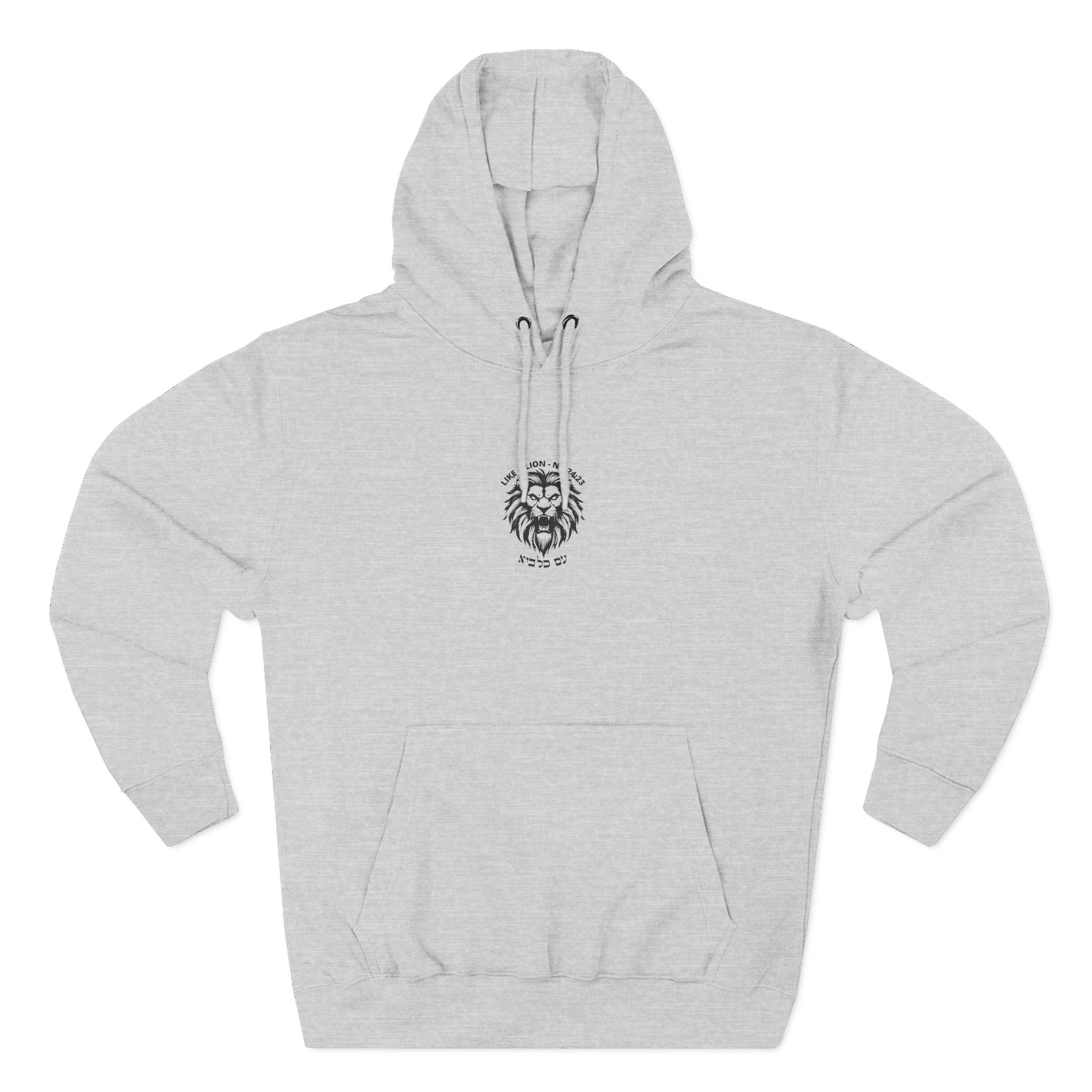 Fleece Hoodie, Like A Lion, Embroidered Sweatshirt in Pastel Colours