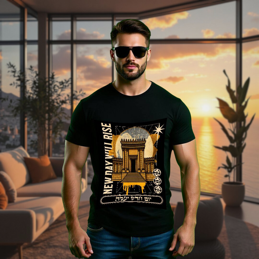 Unisex Graphic T-shirts, Jewish T-Shirts, Temple Art, Heb & Eng