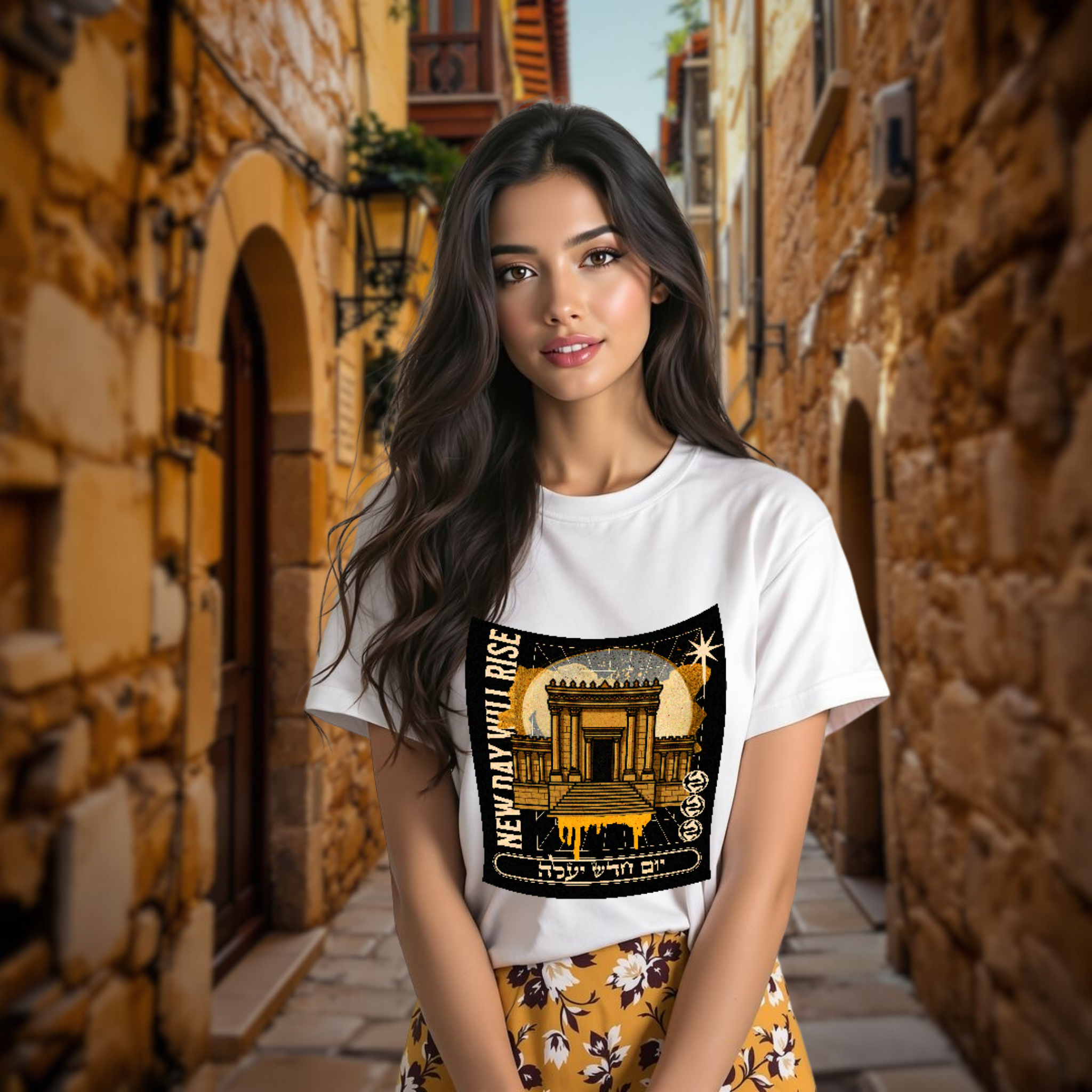 Unisex Graphic T-shirts, Jewish T-Shirts, Temple Art, Heb & Eng