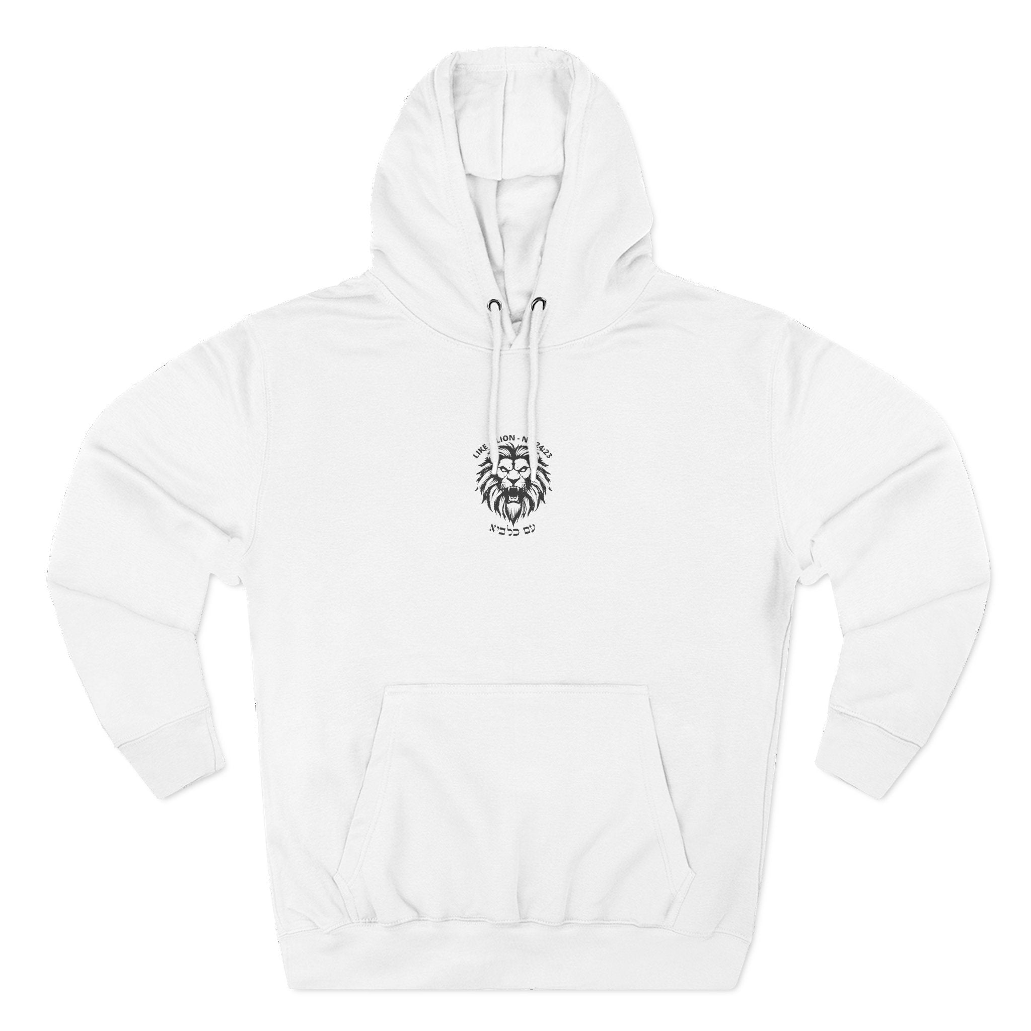 Fleece Hoodie, Like A Lion, Embroidered Sweatshirt in Pastel Colours