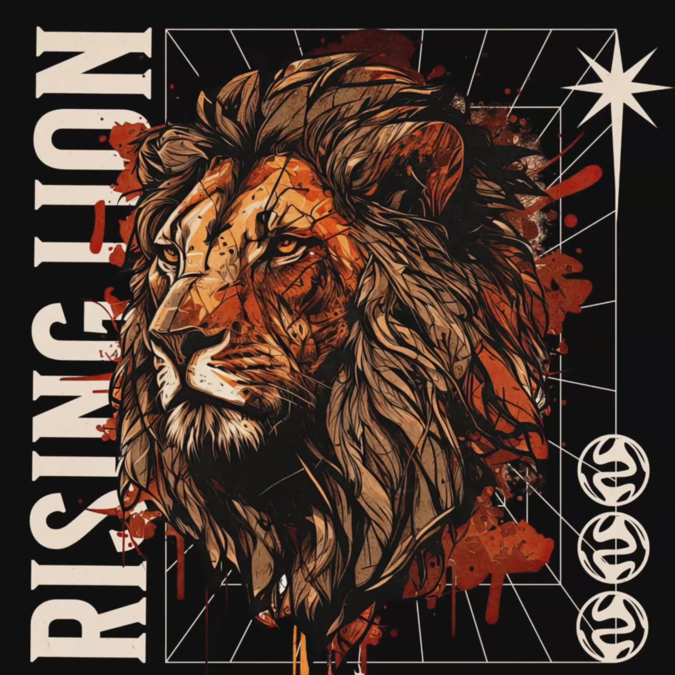 Unisex Casual T-Shirt, Rising Lion Graphic T-shirt, Hebrew and English